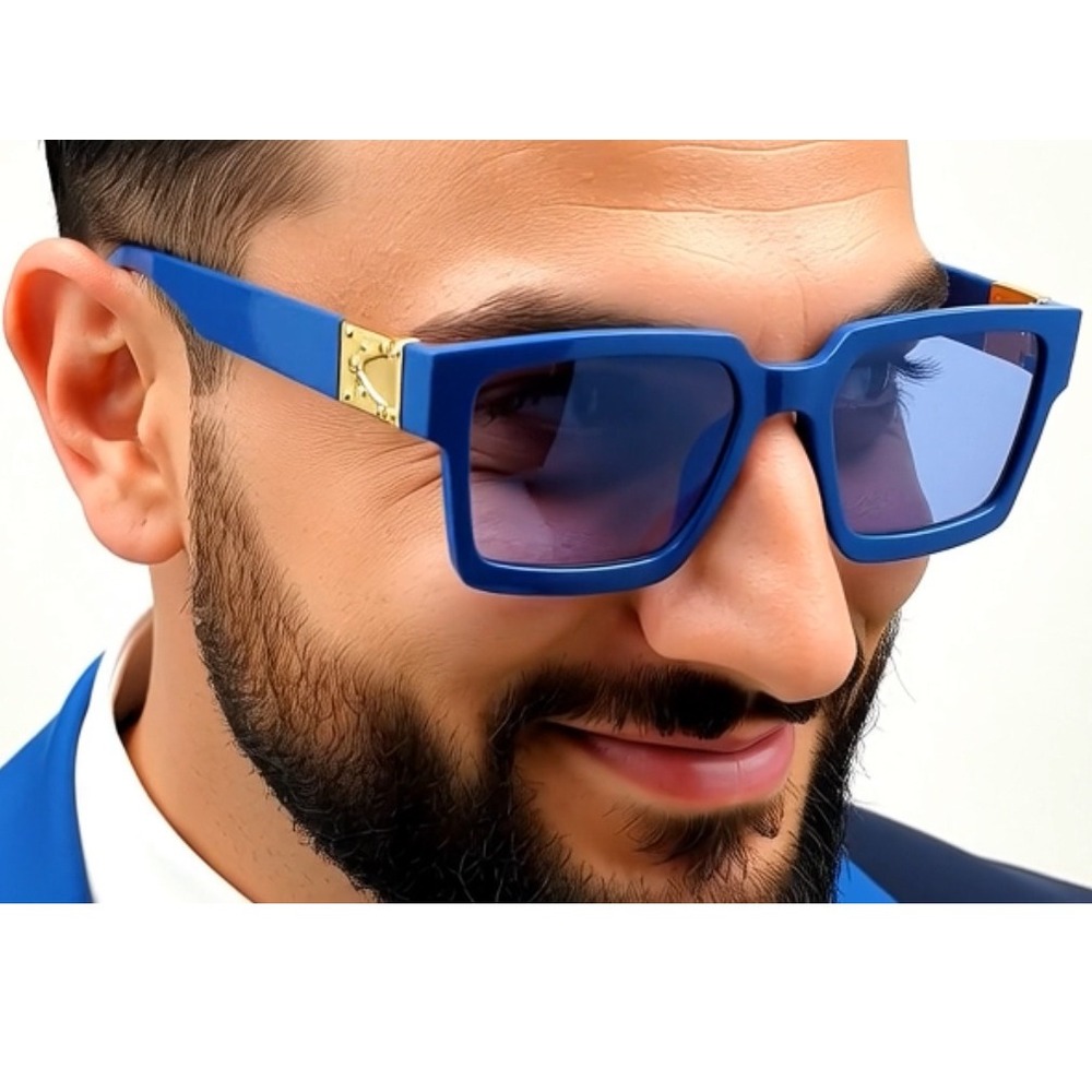 Square Sunglasses‎ Blue Lens Frame Driving Retro UV400 Protection Lentes Gafas
